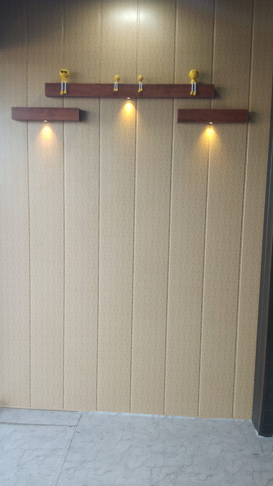 PVC wall with floating shelves Ahmedabad