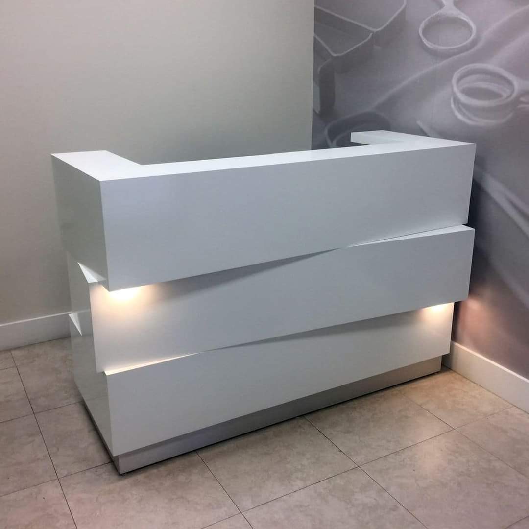 White reception counter Ahmedabad
