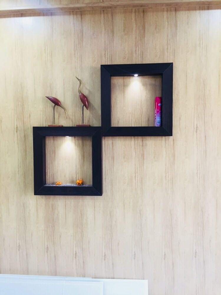 PVC wall with floating shelves Jodhpur