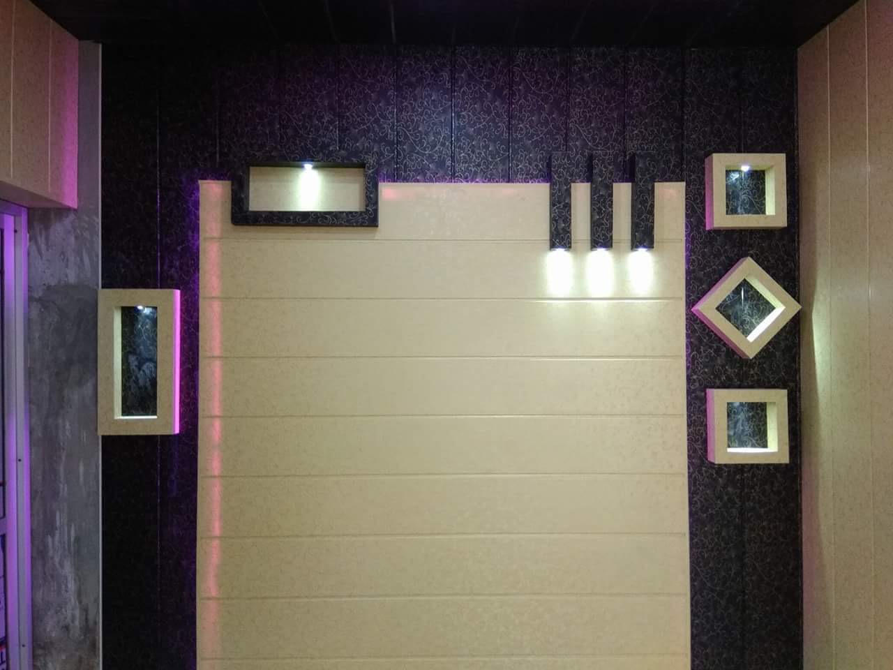 Dark PVC headwall bedroom Jodhpur