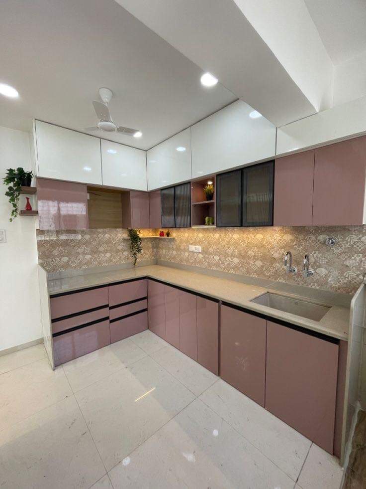 Pink modular kitchen Jodhpur