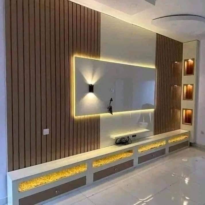 TV unit with PVC slat wall Jodhpur